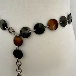 MM chain belt, antiqued gold and copper toned medallions with silver accents